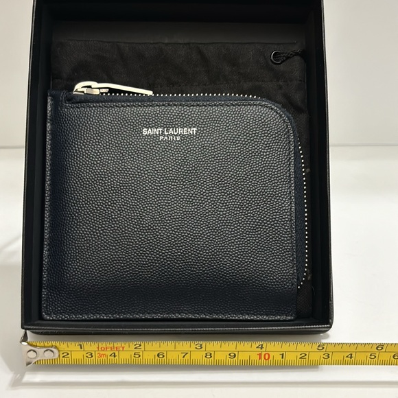 Saint Laurent Zip Around Wallet - Navy Blue - Picture 8 of 9